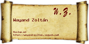 Wayand Zoltán névjegykártya