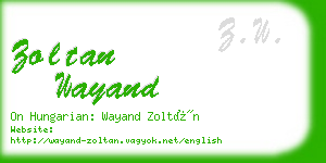 zoltan wayand business card